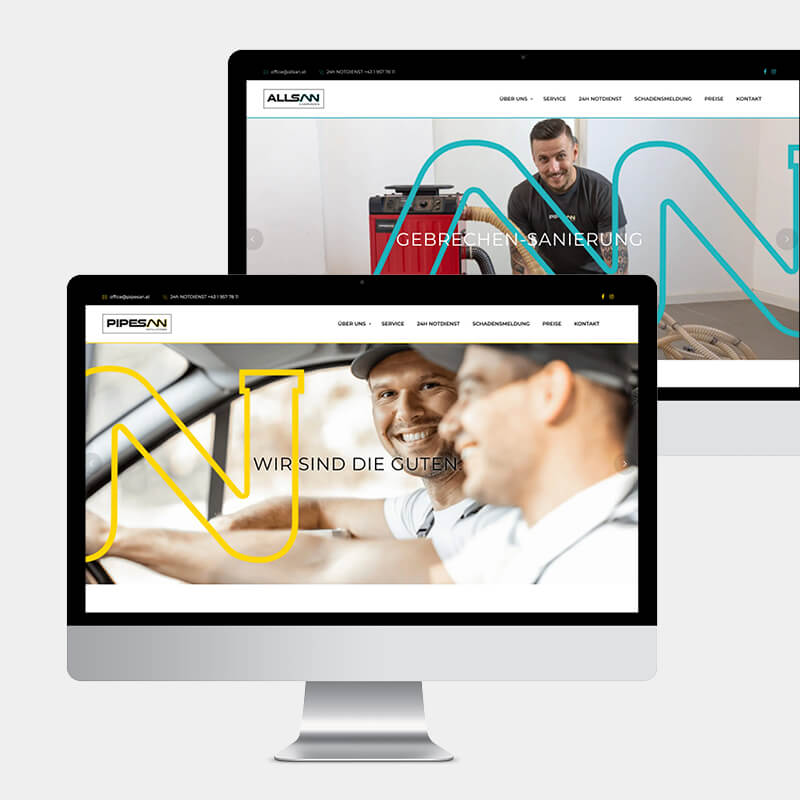Pipesan und Allsan Websiten auf PC