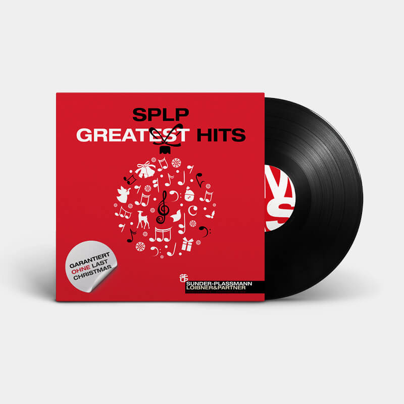 SPLP Greates Hits Weihnachtsaktion Schallplatte in Rot und Schwarz