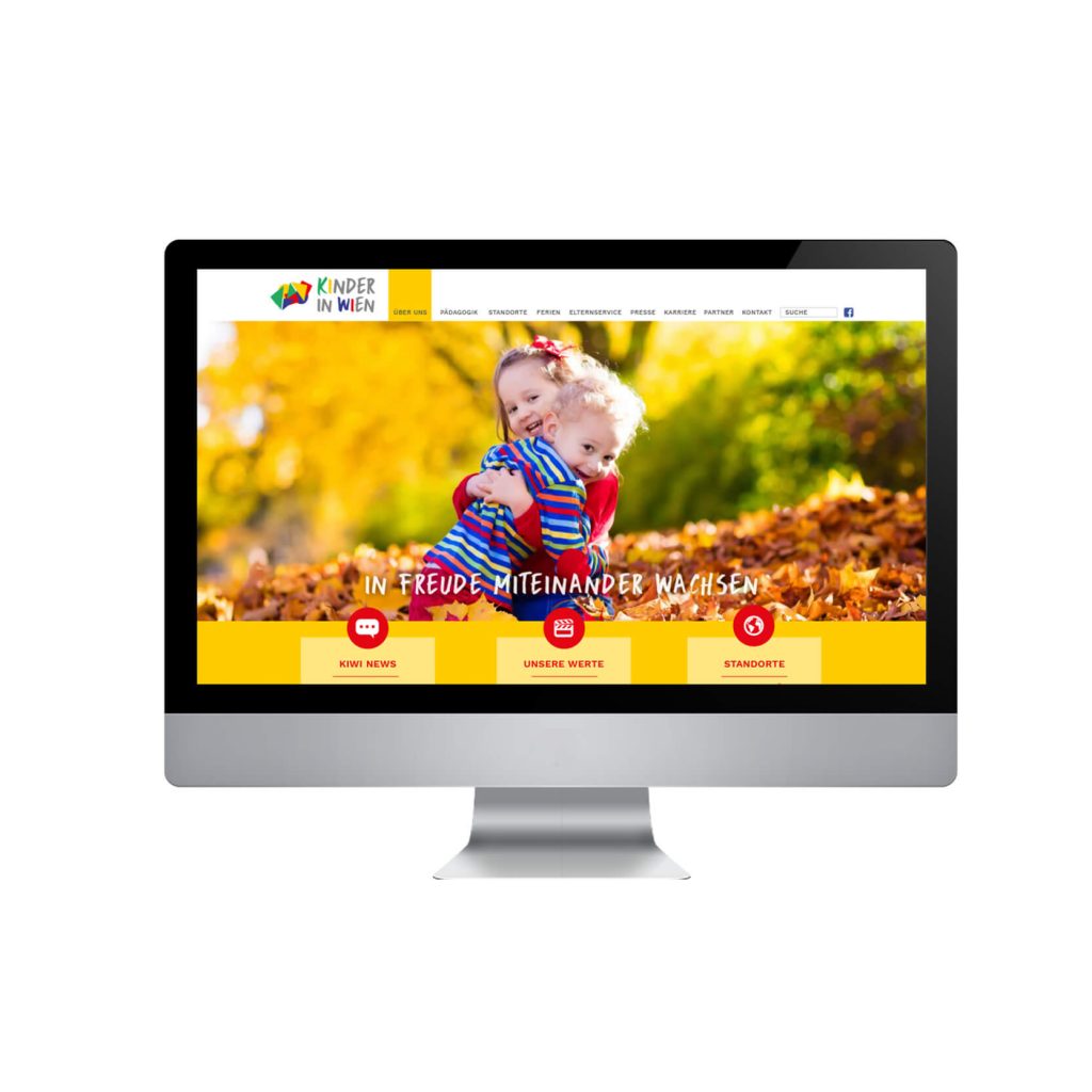 Kinder in Wien Website auf PC